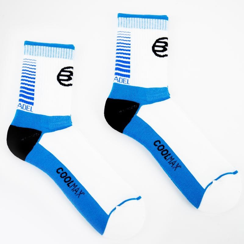Calcetines Bullpadel BP2107 Largos Blancos Azules Calcetines Bullpadel BP2107 Largos Blancos Azules