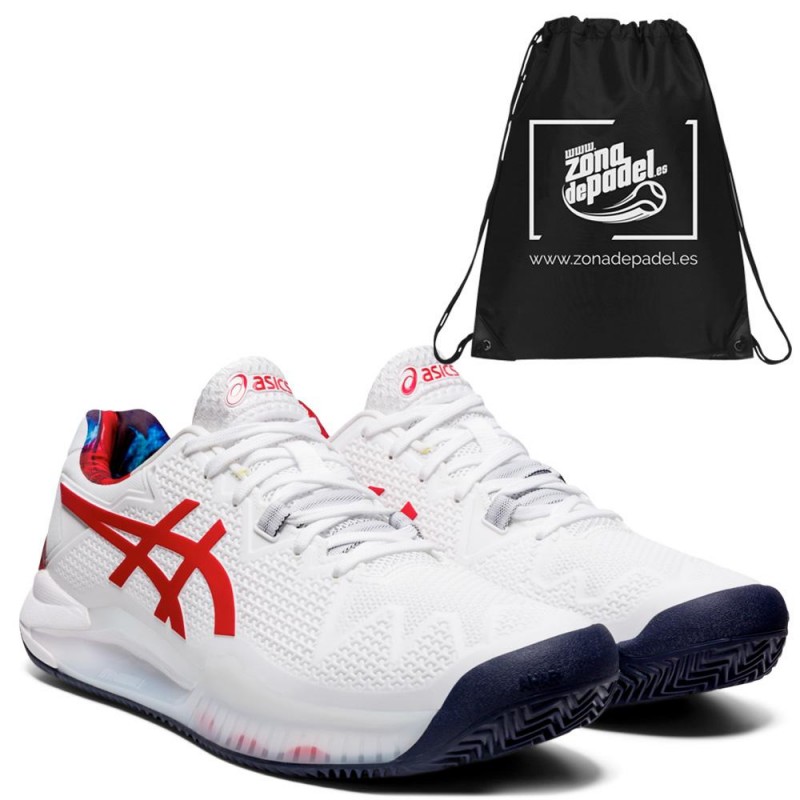 Asics Gel Resolution 8 Clay LE White Classic Red Asics Gel Resolution 8 Clay LE White Classic Red