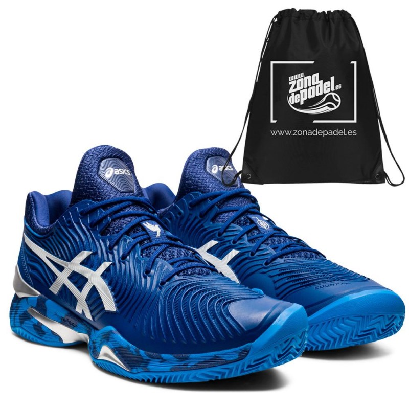 Asics Court FF Novak Clay Blue Print White Asics Court FF Novak Clay Blue Print White