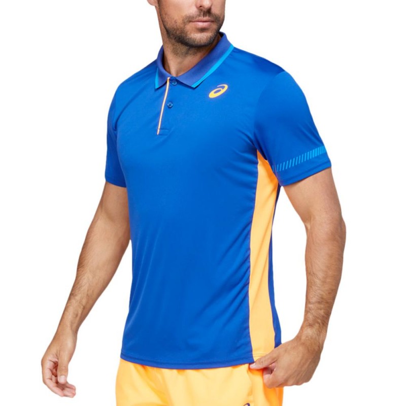 Polo Asics Padel Monaco Blue Orange Polo Asics Padel Monaco Blue Orange