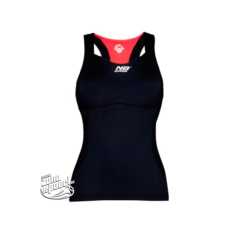 Camiseta Mujer Negro Rojo Camiseta Mujer Negro Rojo