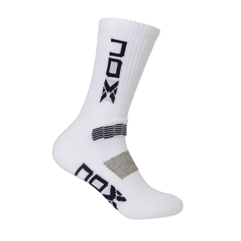 Calcetines Nox Largos M Blancos Logo Azul Marino