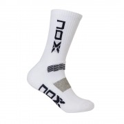 Calcetines Nox Largos M Blancos Logo Azul Marino
