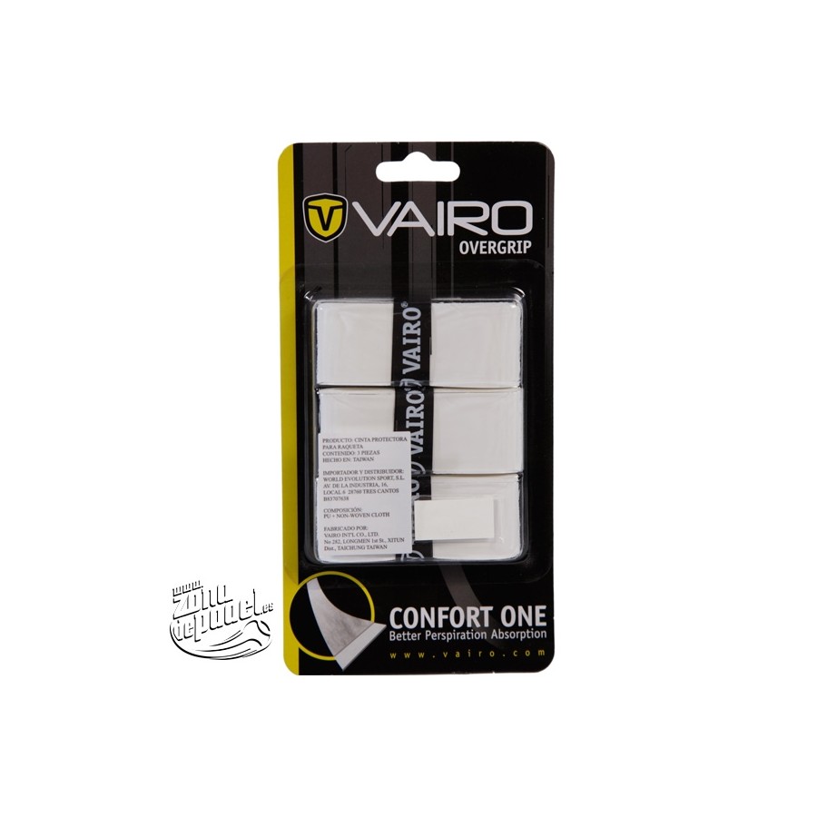 3 Overgrips vairo Confort one blancos