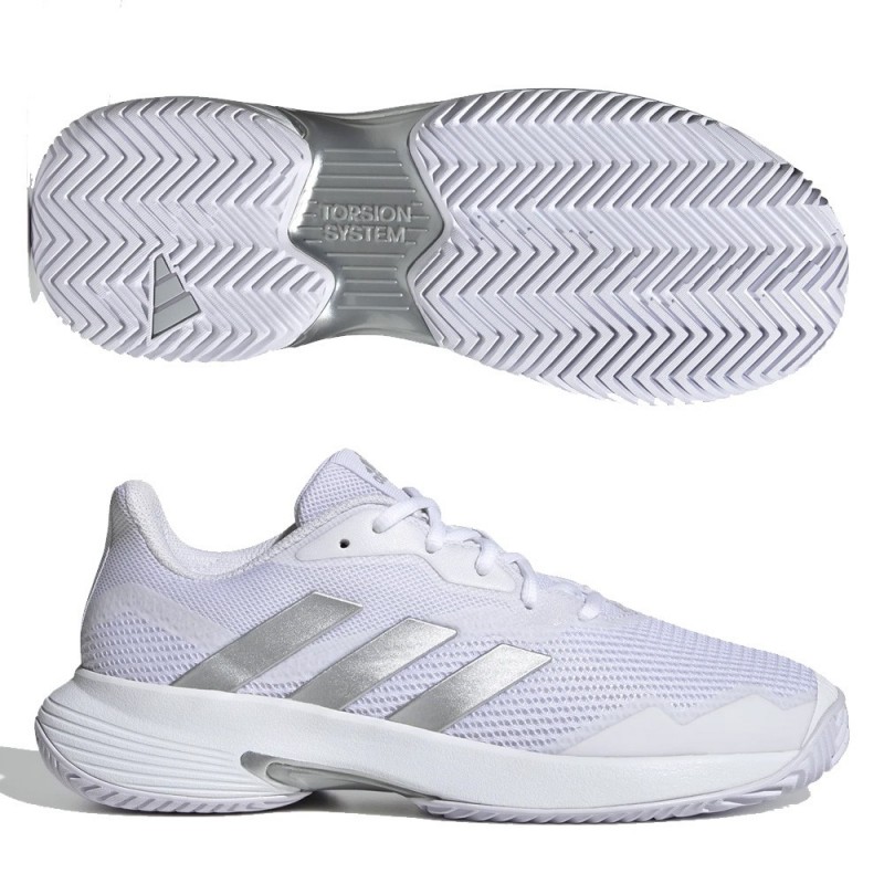Zapatillas Adidas Courtjam Control W cloud white silver metallic 2022