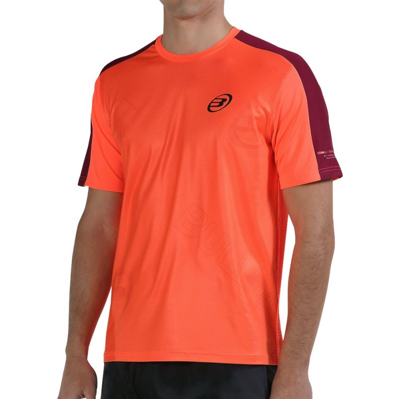 Camiseta Bullpadel Mitad coral fluor