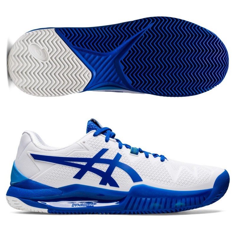 Asics Gel Resolution 8 Clay white tuna blue Asics Gel Resolution 8 Clay white tuna blue