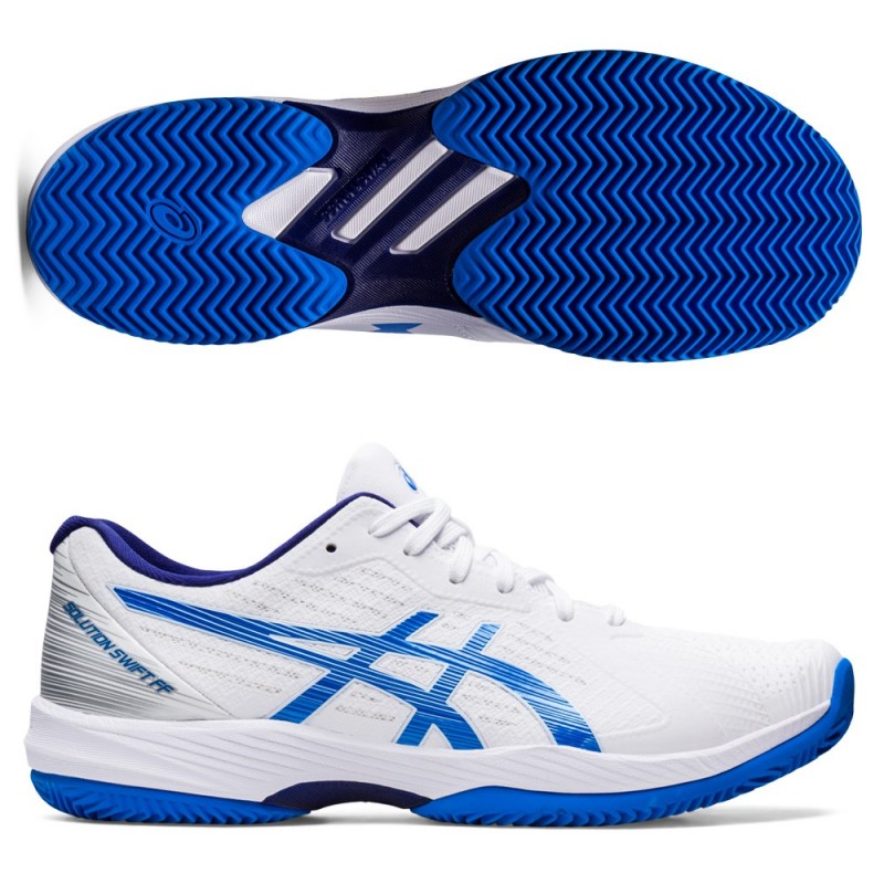 Asics Solution Swift FF Clay white electric blue Asics Solution Swift FF Clay white electric blue