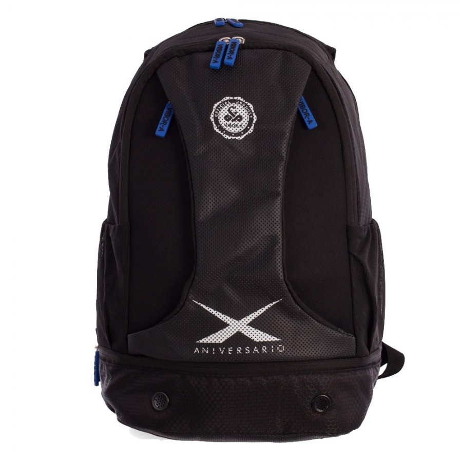 Mochila Vibora X Aniversario negro royal - zapatillero integrado