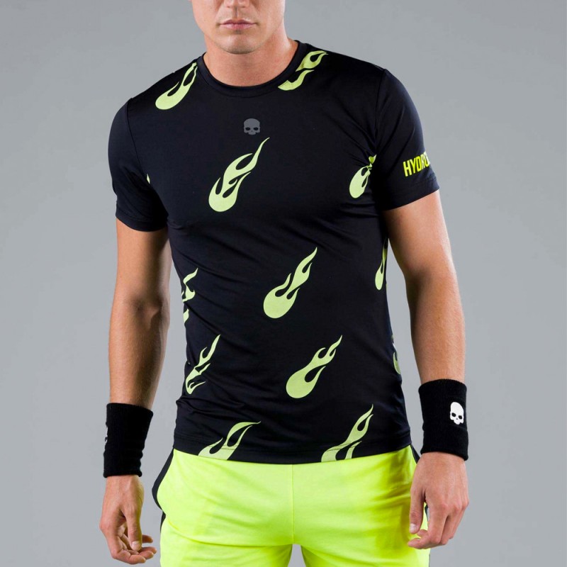 Camiseta Hydrogen Flames Tech Tee negra amarilla fluor Camiseta Hydrogen Flames Tech Tee negra amarilla fluor