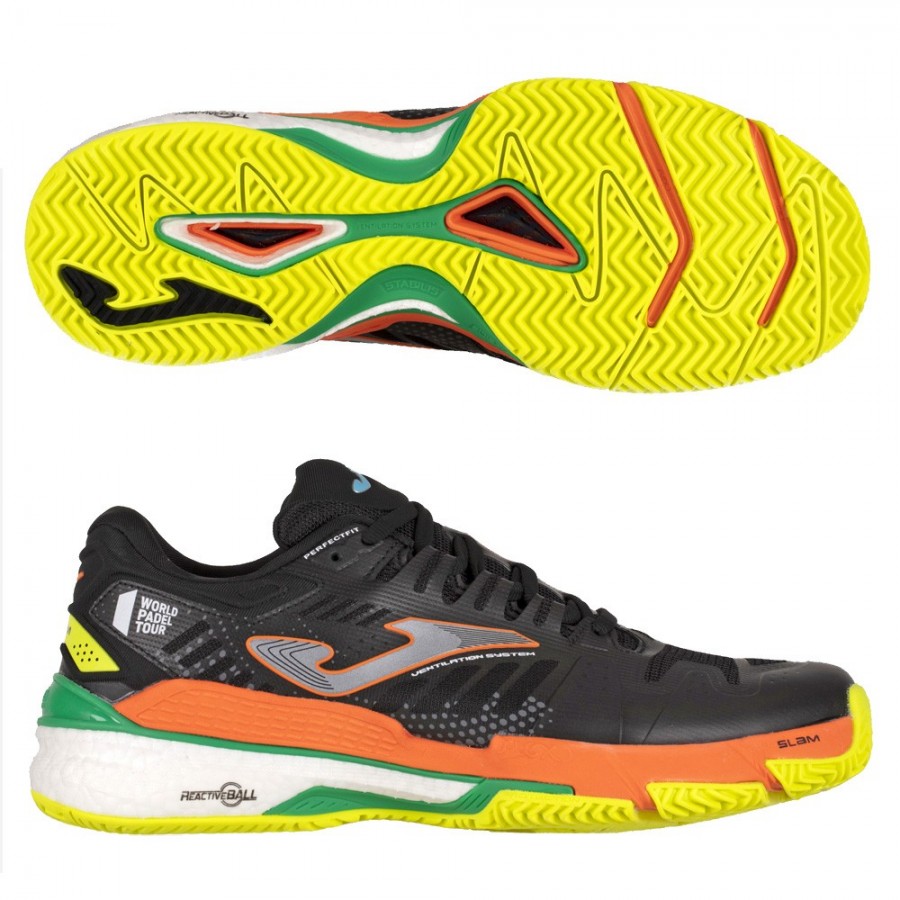 Joma T.SLAM MEN 2201 negro naranja fluor - Stabilis System - Zona de Padel