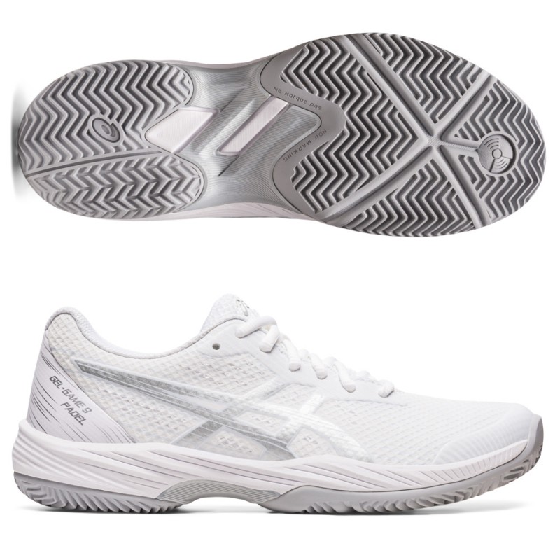 Asics Gel Game 9 Padel white pure silver Asics Gel Game 9 Padel white pure silver