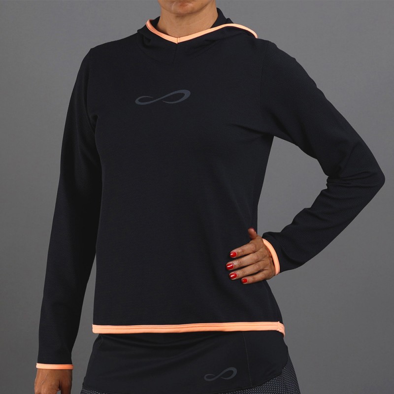 Sudadera Endless Breath negra salmon