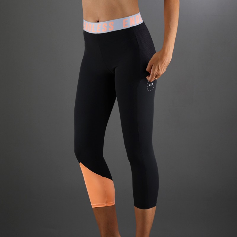 Mallas Endless Vanity Pocket Iconic 7/8 negras salmon Mallas Endless Vanity Pocket Iconic 7/8 negras salmon