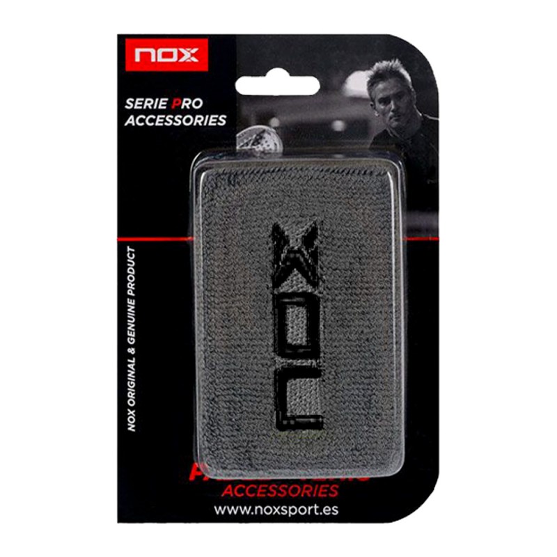 Muñequera Nox gris logo negro Muñequera Nox gris logo negro