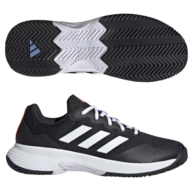 Zapatillas Adidas Gamecourt 2 M Core negro blanco - Suela clay - Padel