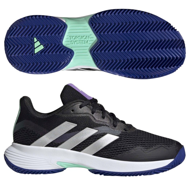 Actuación mecanógrafo cerca Adidas Courtjam Control W Clay core black silver - tecnología adiwear -  Zona de Padel