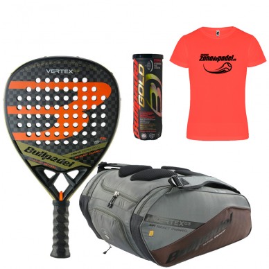 Pack Bullpadel Vertex 03 2023 + Paletero + Pelotas + Camiseta