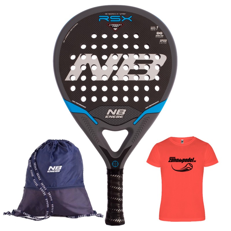 pala RSX Carbon azul 2023 - forma lágrima y balance medio - Zona de Padel