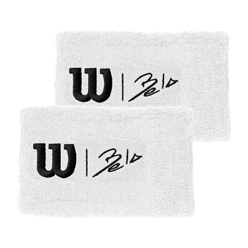 Muñequeras Wilson Bela Extra Wide WRTBD II blanca