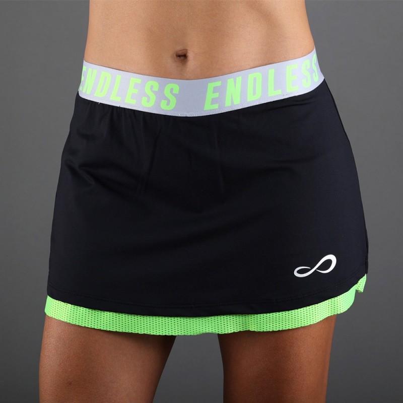 Falda Endless Iconic negra verde Falda Endless Iconic negra verde