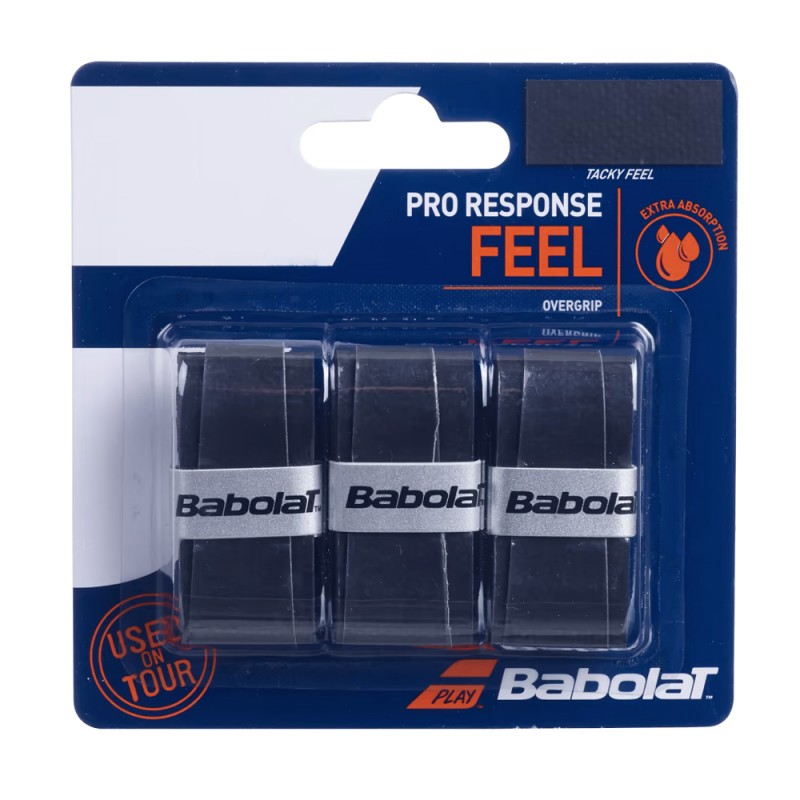 Overgrips Babolat Pro Response Feel x3 negros Overgrips Babolat Pro Response Feel x3 negros