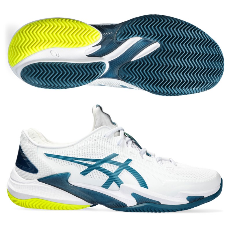 Asics Court FF 3 Clay white gris blue Asics Court FF 3 Clay white gris blue