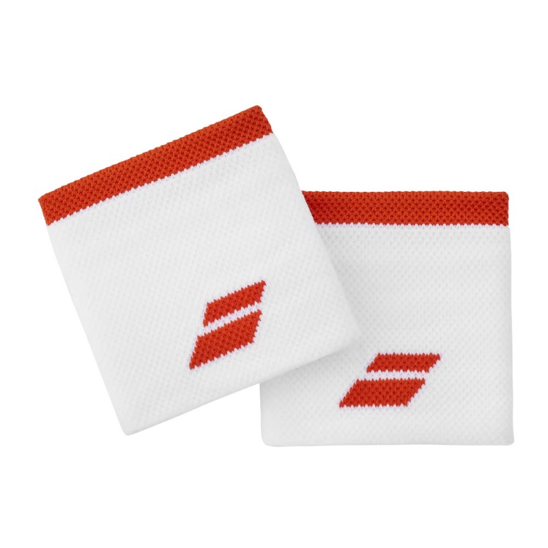 Muñequeras Babolat Logo blanco rojo Muñequeras Babolat Logo blanco rojo
