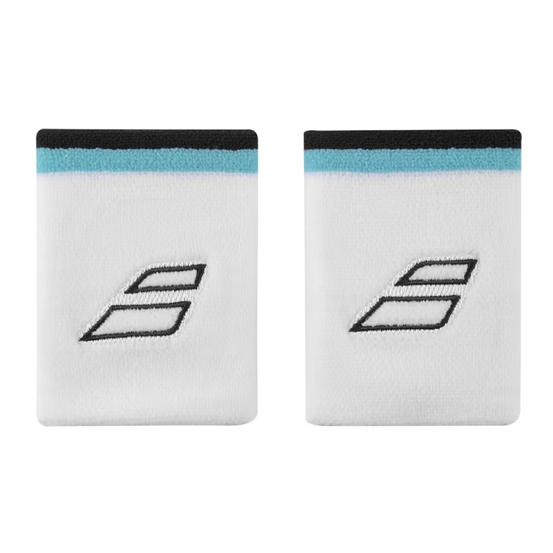 Muñequeras Babolat Terry Jumbo blancas azules Muñequeras Babolat Terry Jumbo blancas azules