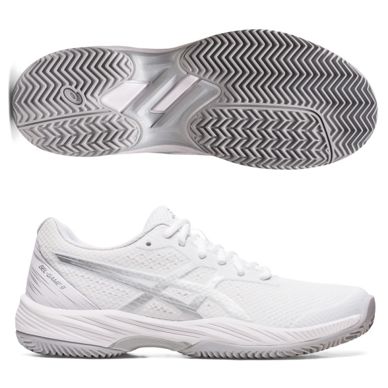 Asics Gel Game 9 Clay white pure silver Asics Gel Game 9 Clay white pure silver