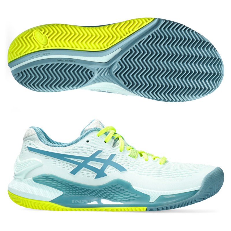 Asics Gel Resolution 9 clay soothing sea gris blue Asics Gel Resolution 9 clay soothing sea gris blue
