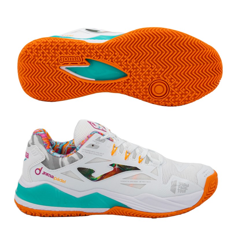 Zapatillas Joma Spin Lady 2332 blanco naranja 2023 Zapatillas Joma Spin Lady 2332 blanco naranja 2023