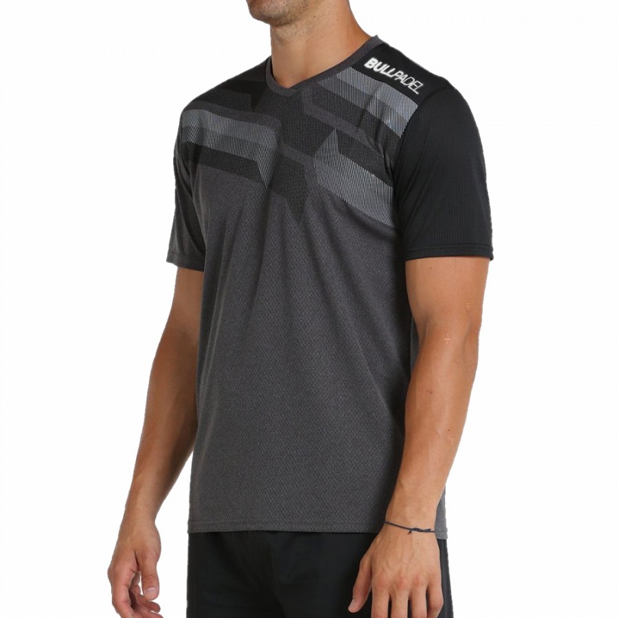 Camiseta Bullpadel Limbo gris en poliester - Zona de Padel