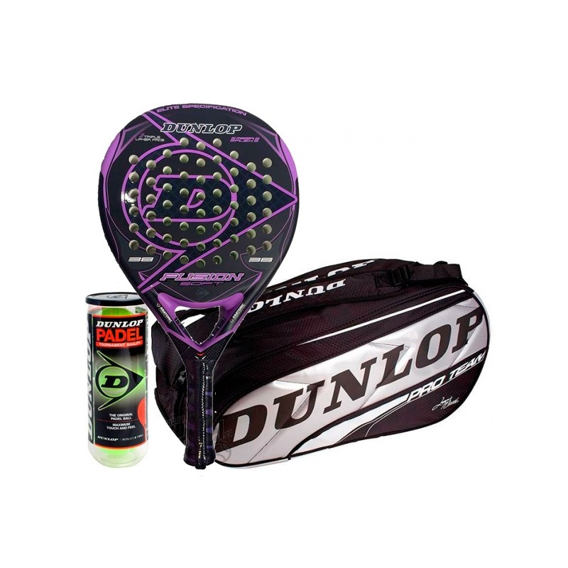Pack Dunlop Fusion Soft + Paletero Plata Pack Dunlop Fusion Soft + Paletero Plata