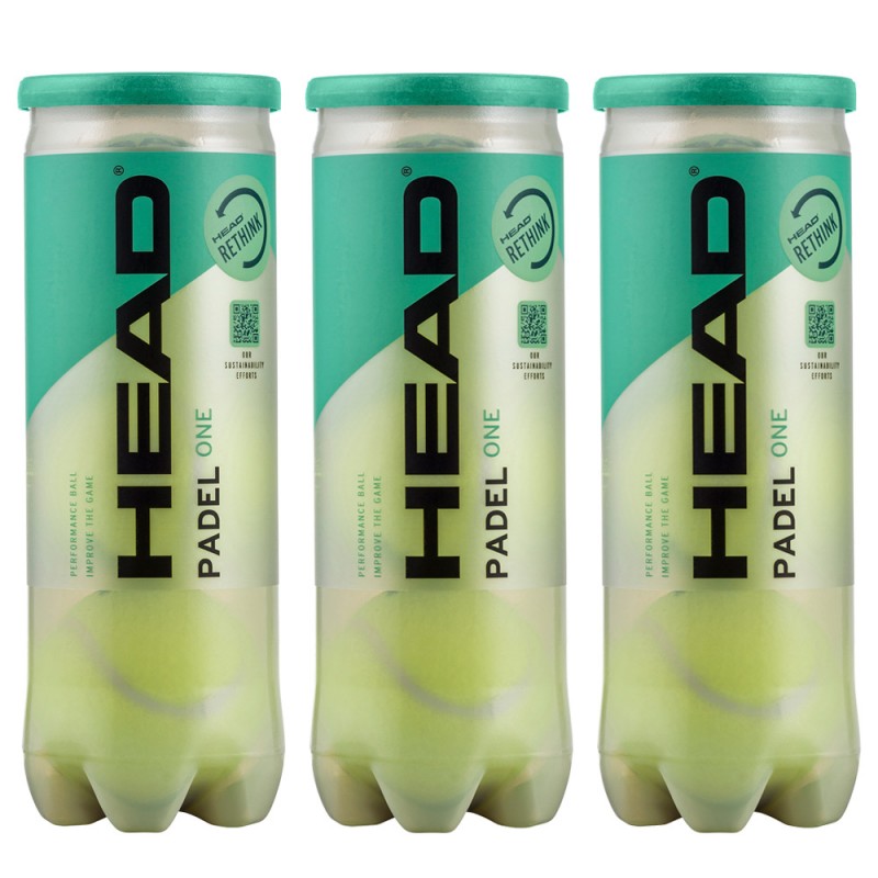 Pack 3 botes pelotas Head Padel One Pack 3 botes pelotas Head Padel One