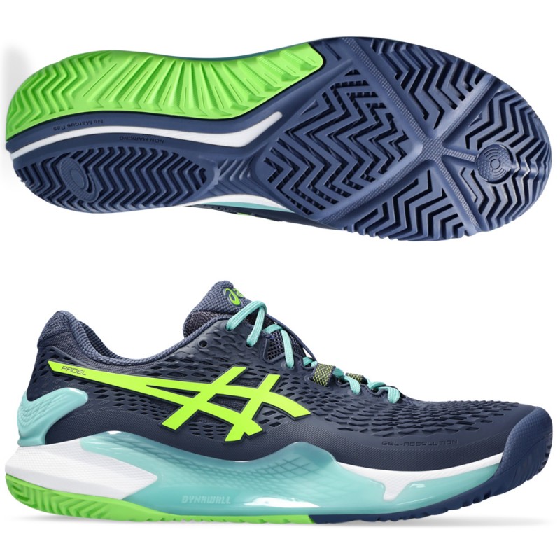 zapatillas Asics Gel Resolution 9 Padel thunder blue electric lime 2024