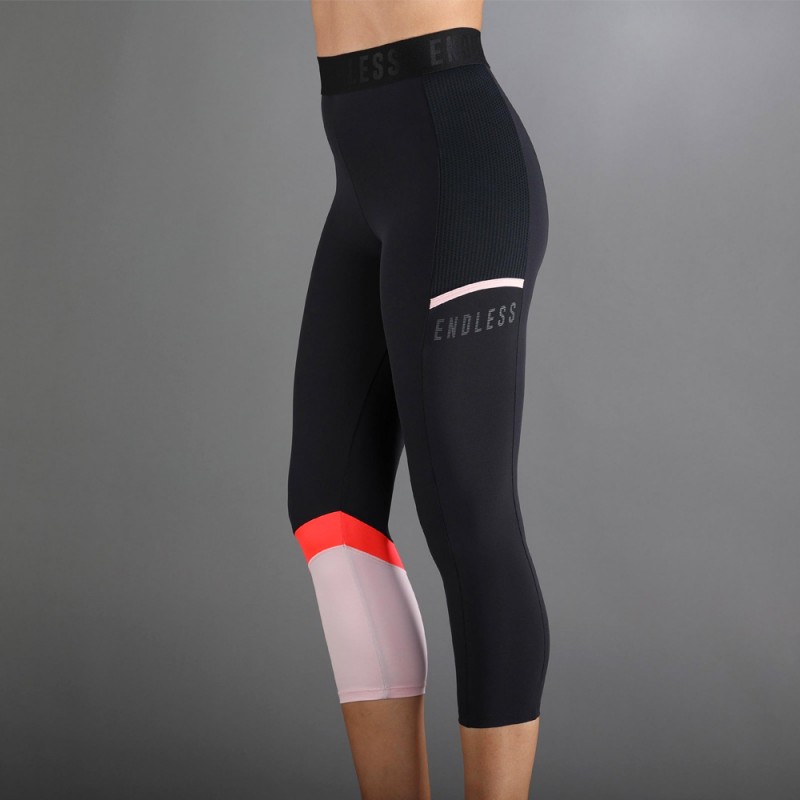 mallas Endless Line Pocket 7/8 negro rosa mallas Endless Line Pocket 7/8 negro rosa