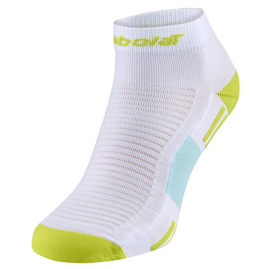 Calcetines Babolat Padel Quarter blanco y amarillo - Zona de Padel