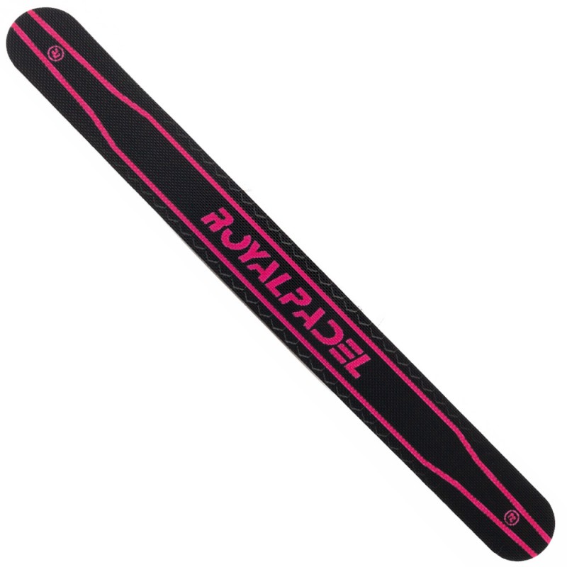 Protector Royal Padel gris logo rosa Protector Royal Padel gris logo rosa