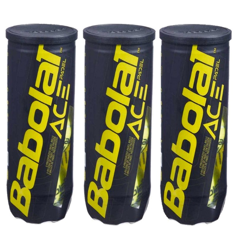 pack 3 botes pelotas Babolat ACE Padel X3