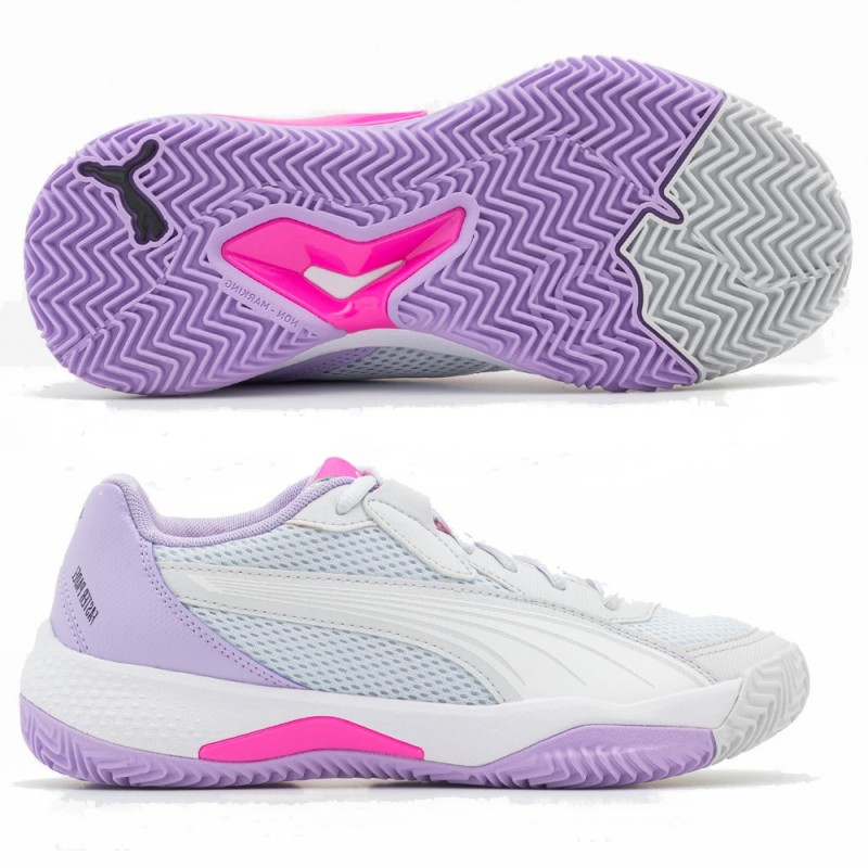 zapatillas Puma NOVA Court Woman silver mist white vivid violet 2024 zapatillas Puma NOVA Court Woman silver mist white vivid violet 2024