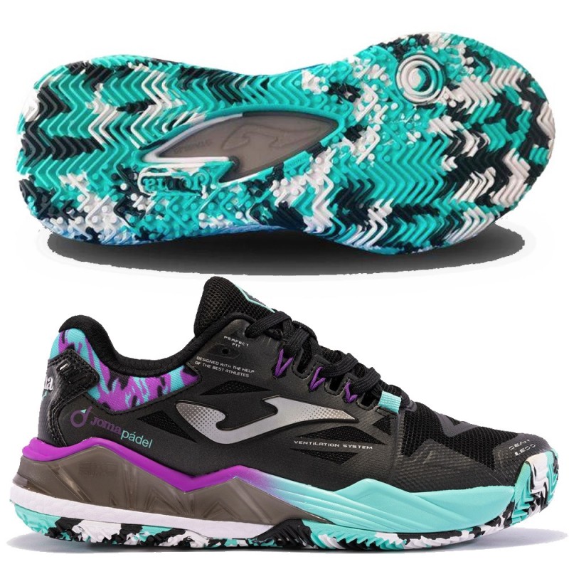 Zapatillas Joma Spin Lady 2401 black turquoise pink 2024 Zapatillas Joma Spin Lady 2401 black turquoise pink 2024