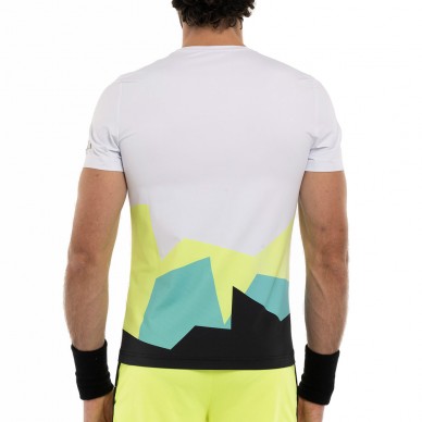 camiseta Hydrogen Mountains Tech blanco amarillo fluor