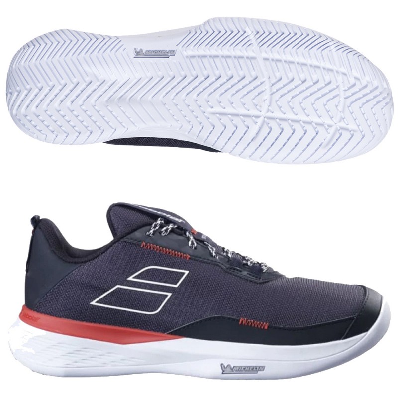 zapatillas Babolat SFX Evo Clay Men black fiesta red 2024 zapatillas Babolat SFX Evo Clay Men black fiesta red 2024