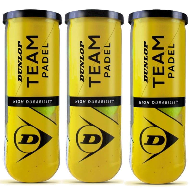 Pack 3 Botes Pelotas Dunlop Team Padel Pack 3 Botes Pelotas Dunlop Team Padel