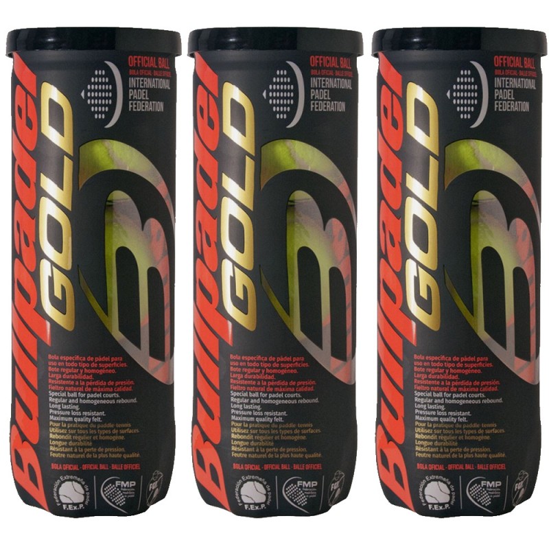 Pack 3 Botes Pelotas Bullpadel Gold Pack 3 Botes Pelotas Bullpadel Gold