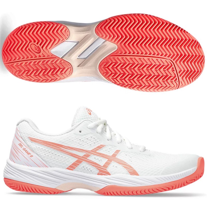 zapatillas Asics Gel Game 9 Clay white sun coral 2024 zapatillas Asics Gel Game 9 Clay white sun coral 2024