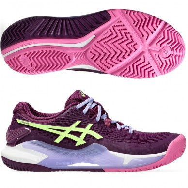 zapatillas Asics Gel Resolution 9 Padel deep mauve lime green 2024