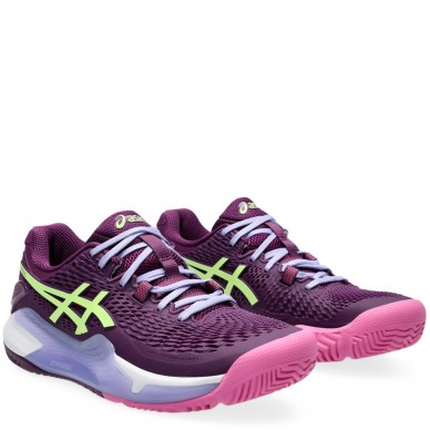 zapatillas Asics Gel Resolution 9 Padel deep mauve lime green 2024
