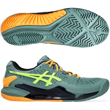 zapatillas Asics Gel Resolution 9 Padel celadon safety yellow 2024
